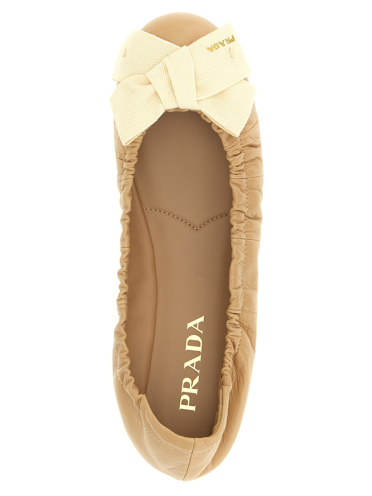 Prada Beige Calfskin Ballet Flats