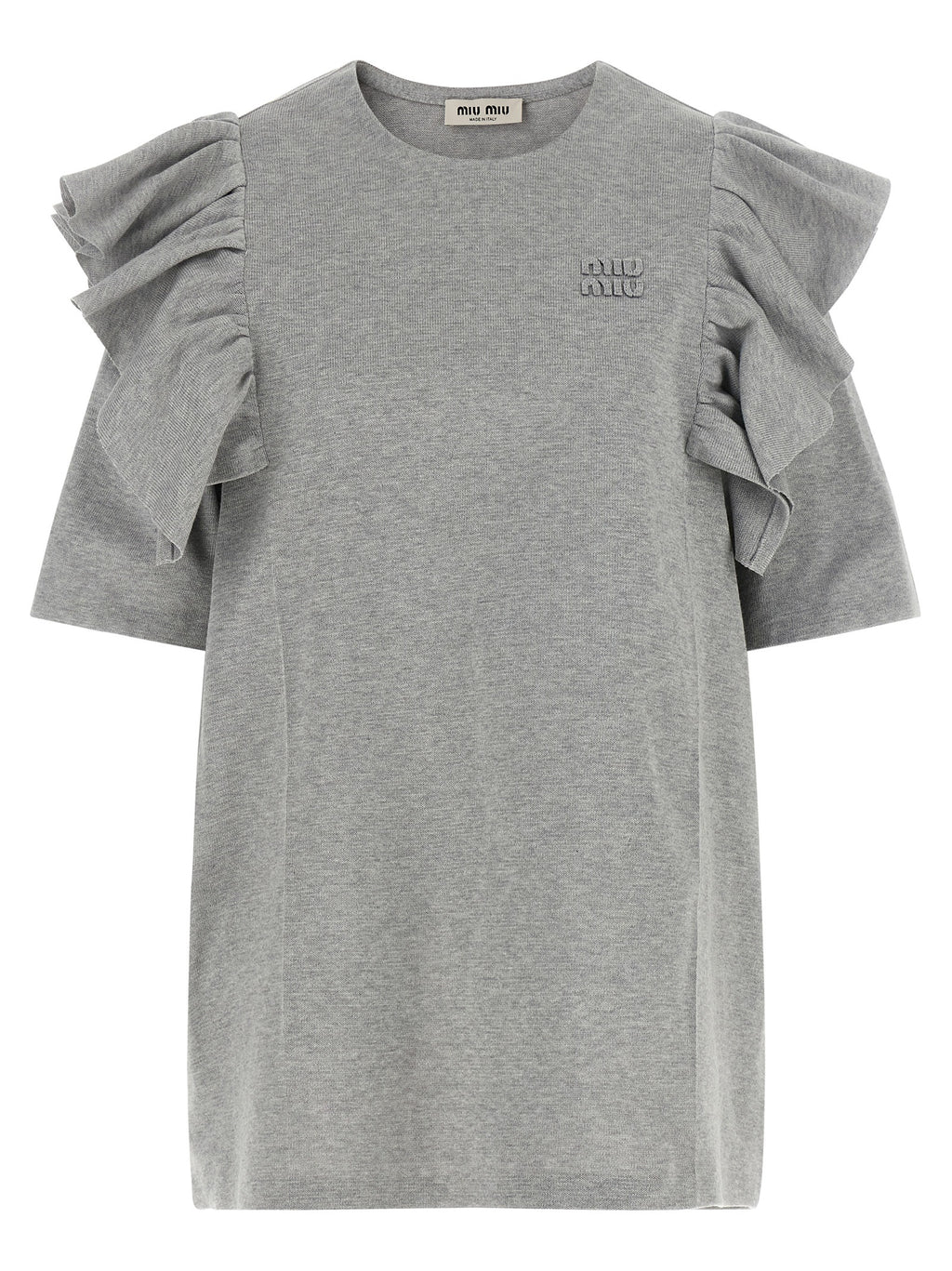 Miu Miu Gray Cotton Short Dress