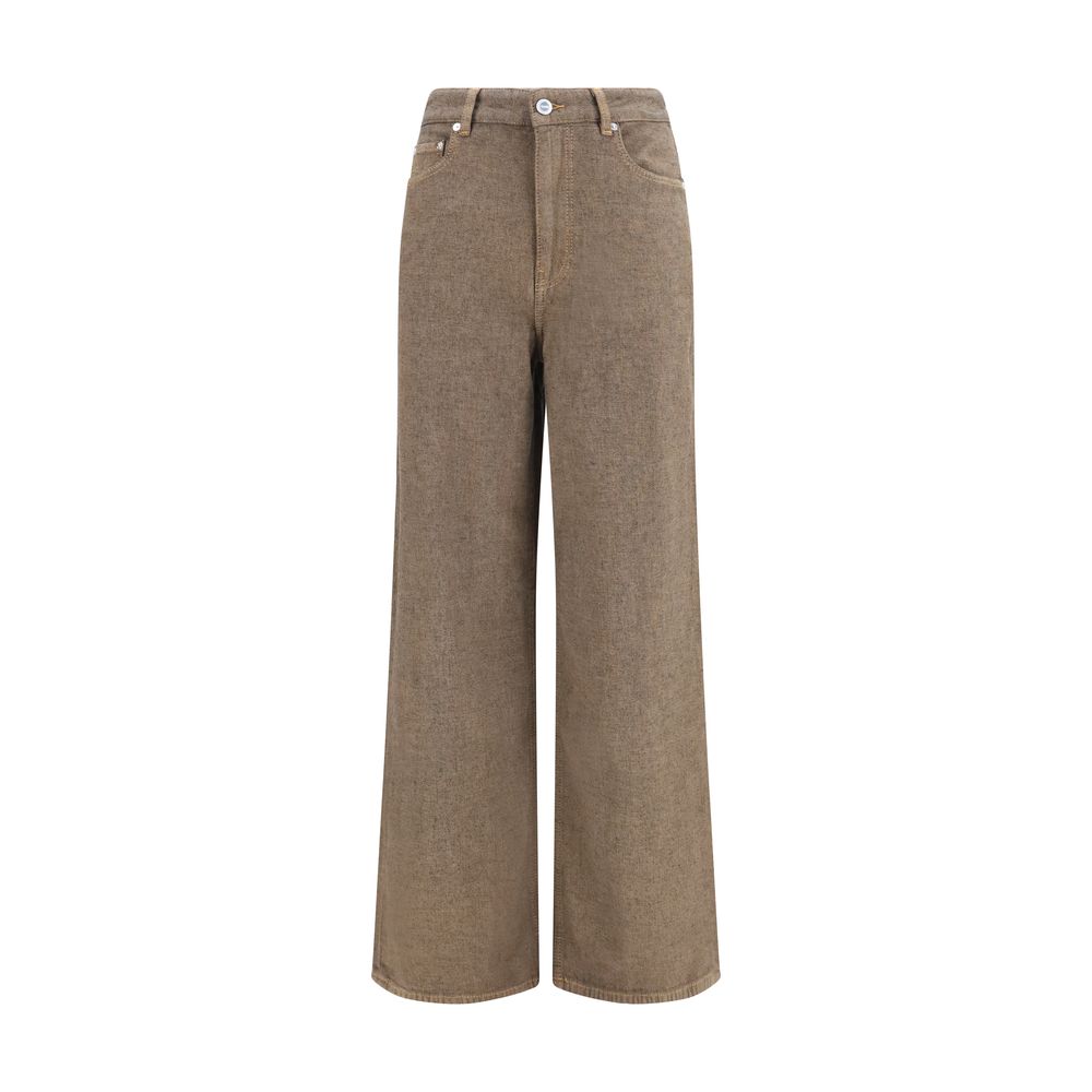 Ganni Relaxed Fit Jeans aus brauner Baumwolle