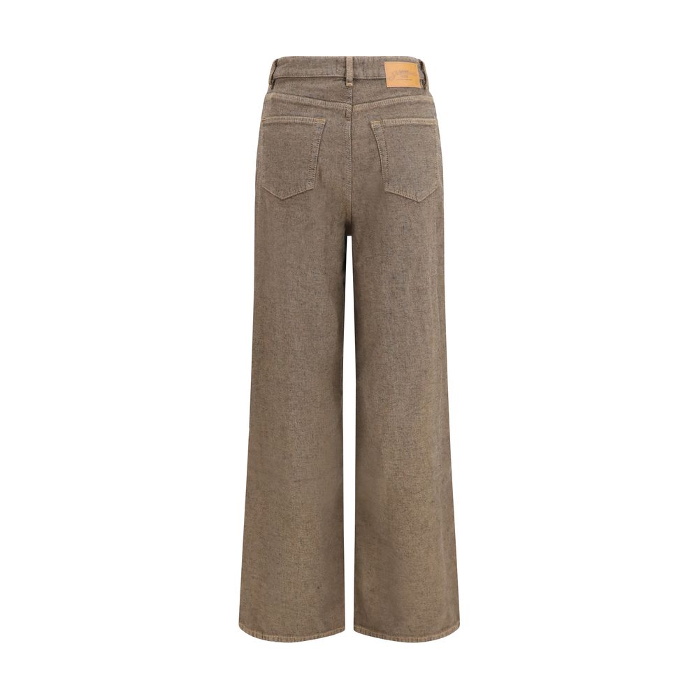 Ganni Relaxed Fit Jeans aus brauner Baumwolle