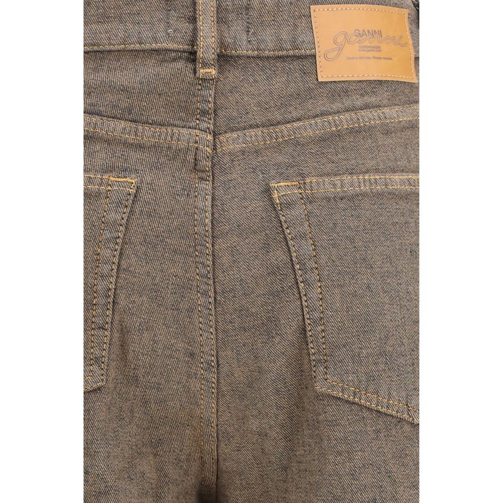 Ganni Relaxed Fit Jeans aus brauner Baumwolle