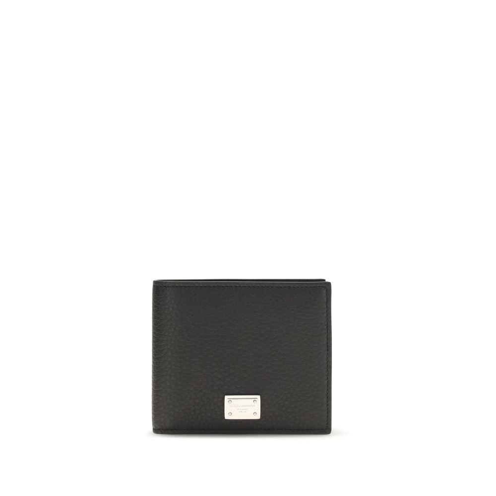 Portefeuille Dolce & Gabbana en cuir de veau noir Bos Taurus