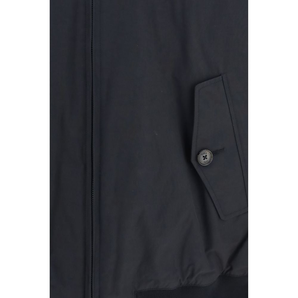 Schwarzer Baracuta-Bomber aus Polyester