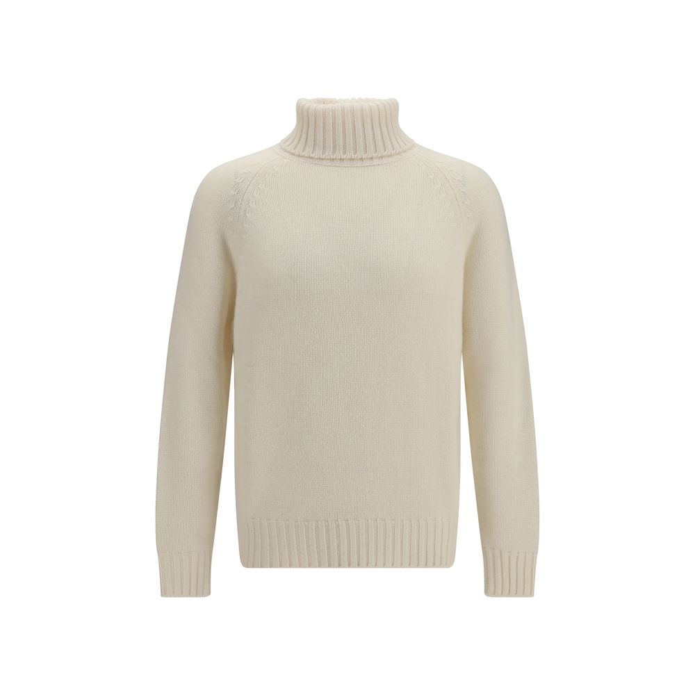 Pull à col roulé en cachemire blanc Umit Benan