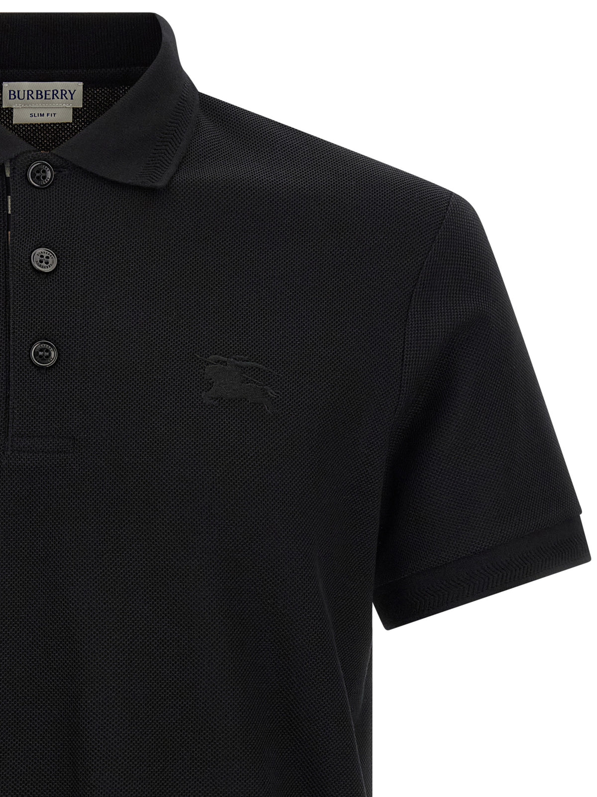 Burberry Poloshirt aus schwarzer Baumwolle