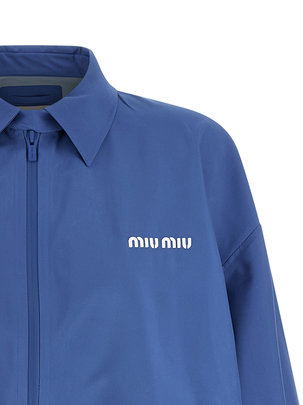 Miu Miu Blaue Jacke aus recyceltem Polyester