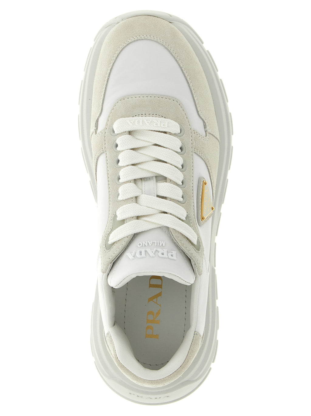 Prada White Polyamide Athletic Sneakers