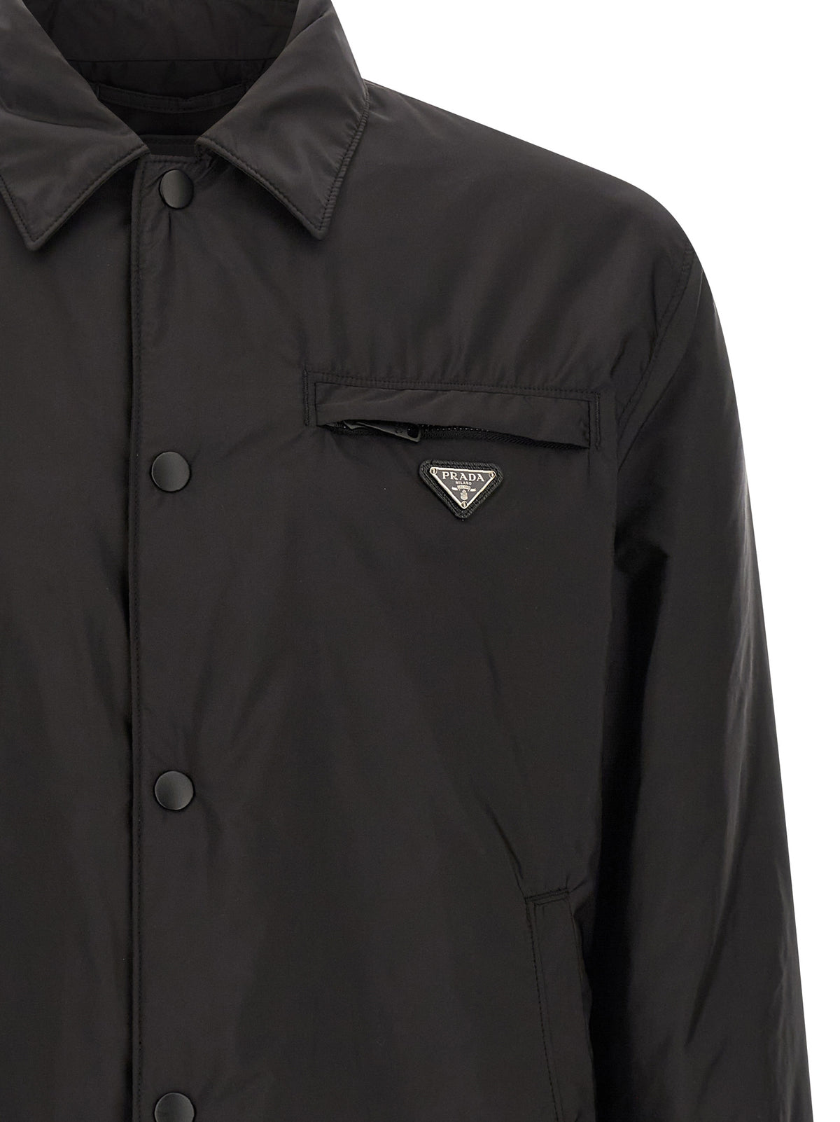 Veste longue Prada en polyamide recyclé noir