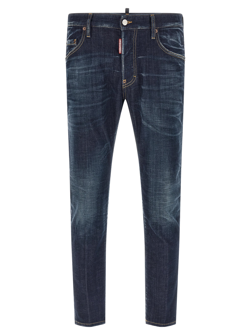 Dsquared² Blue Cotton Straight-Leg Jeans