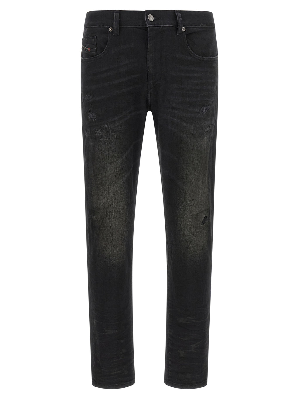 Diesel Black Cotton Tapered Jeans