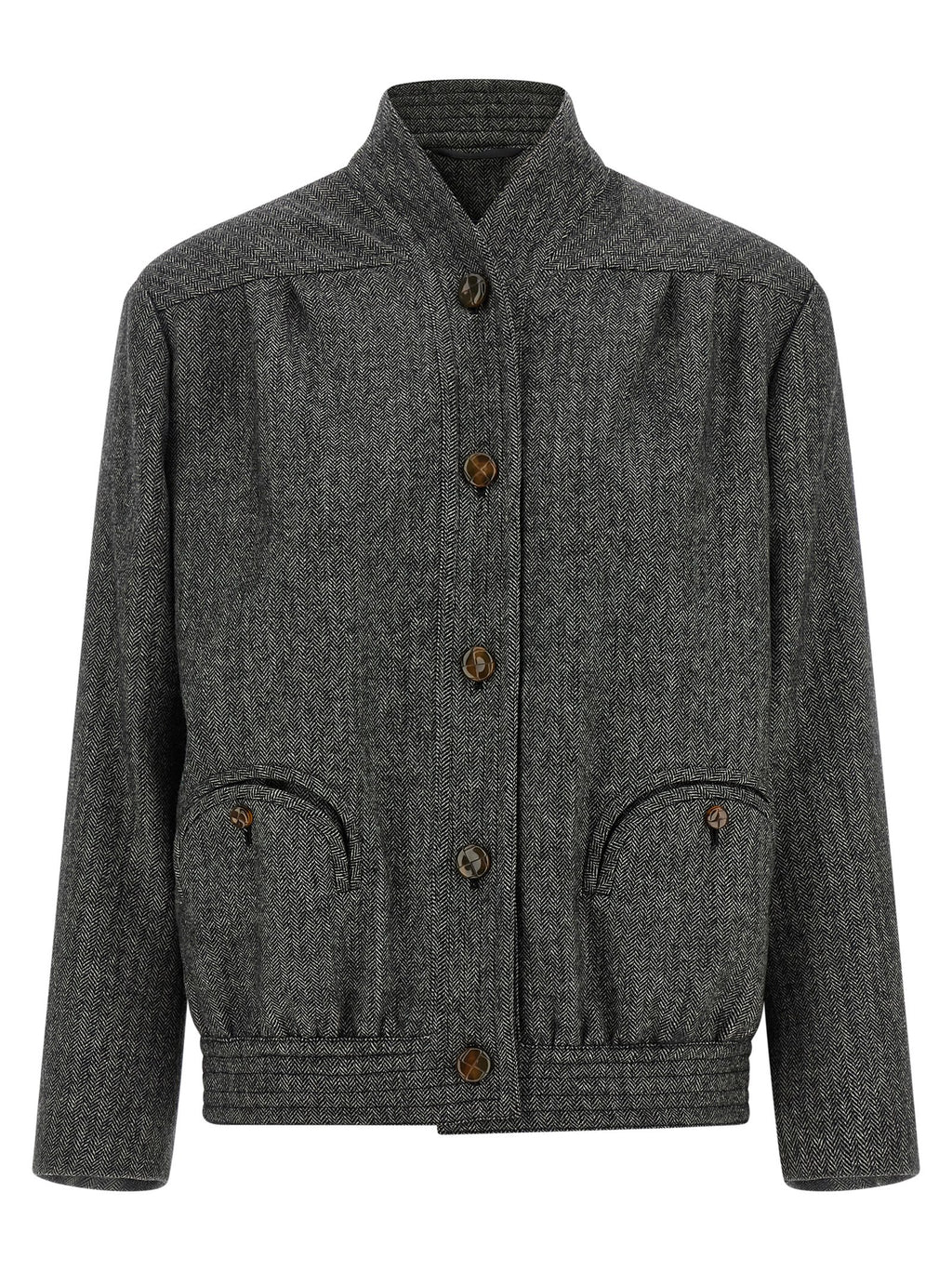 Blazé Milano Gray Virgin Wool Full-Length Jacket
