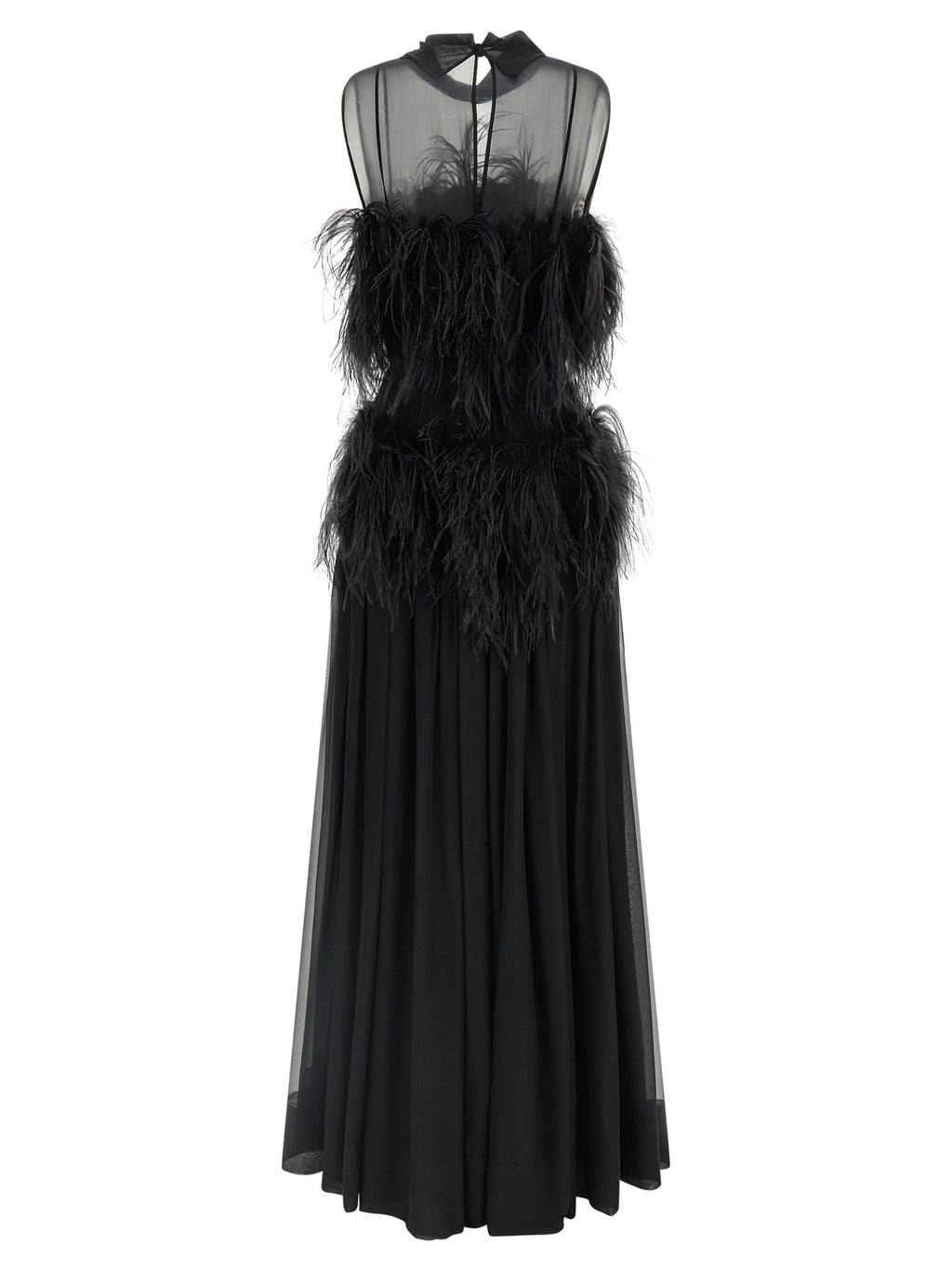 Alberta Ferretti Black Silk Long Dress