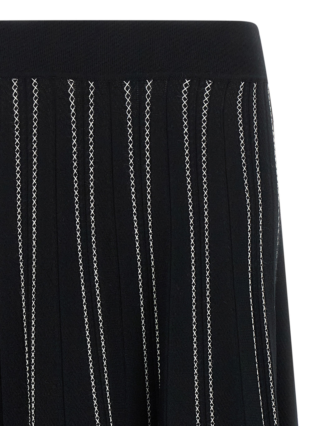 Elisabetta Franchi Black Viscose Midi Skirt