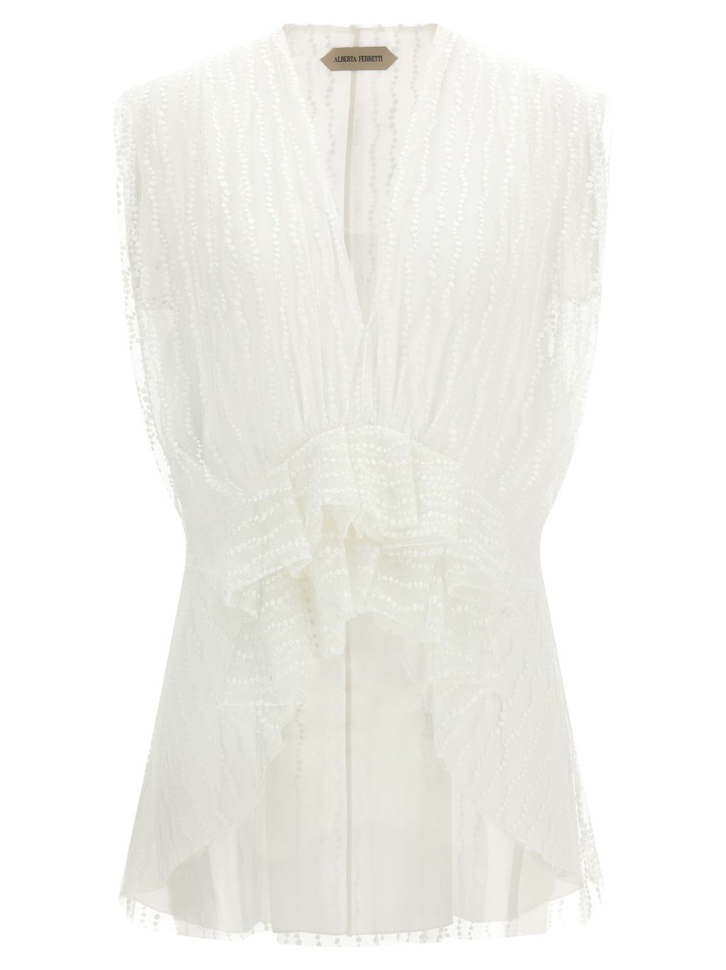 Alberta Ferretti White Polyester Sleeveles T-Shirt