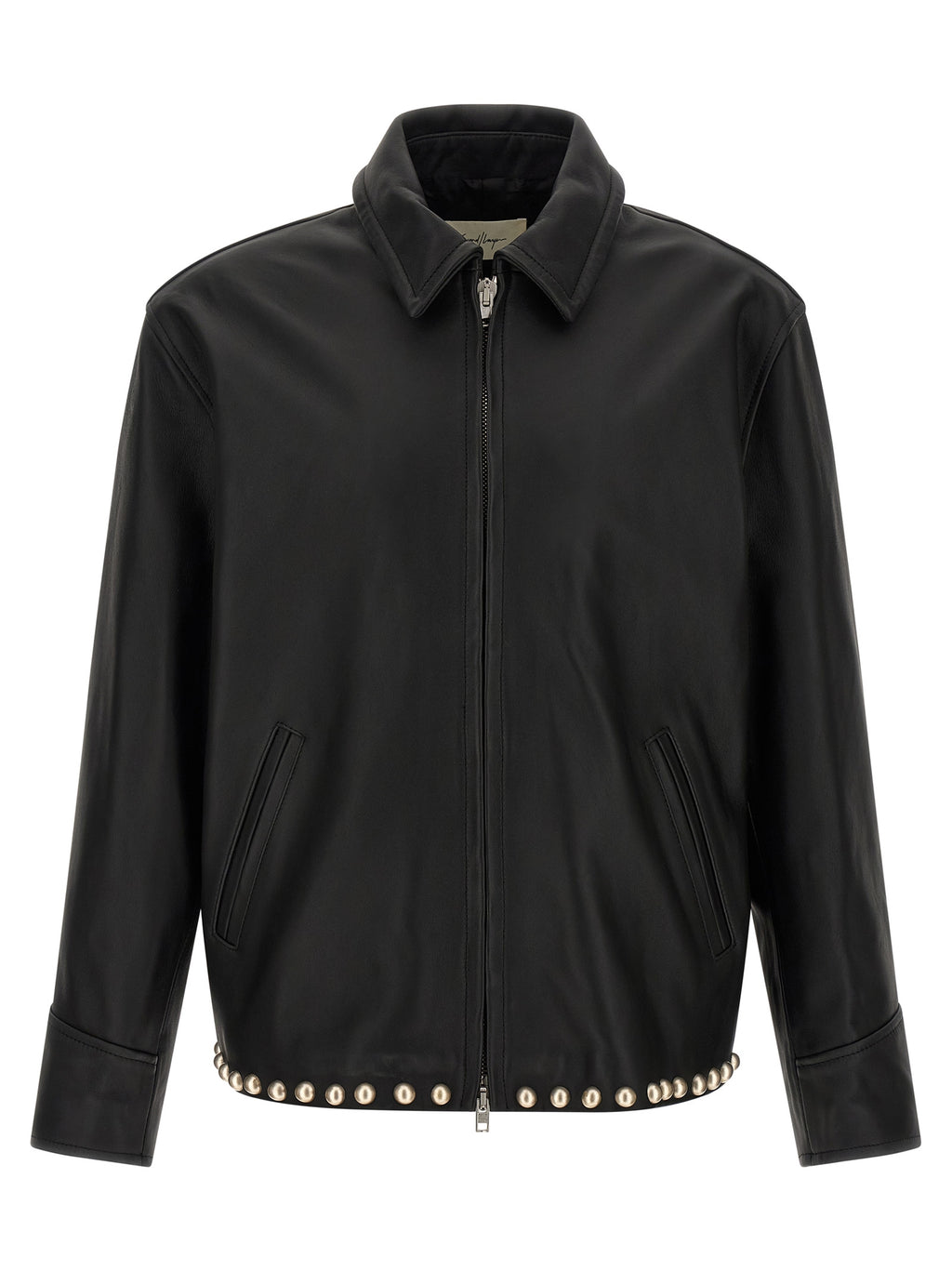 SECOND/LAYER Black Calfskin Leather Jacket