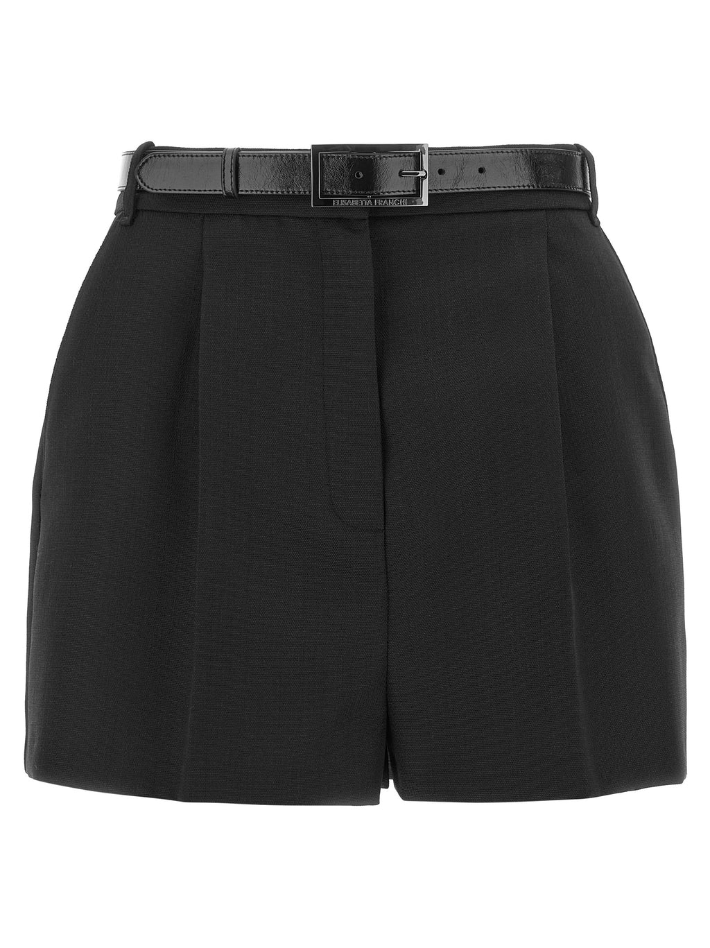 Elisabetta Franchi Black Virgin Wool Bermuda Shorts