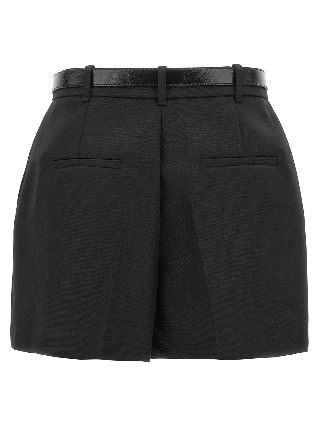 Elisabetta Franchi Black Virgin Wool Bermuda Shorts