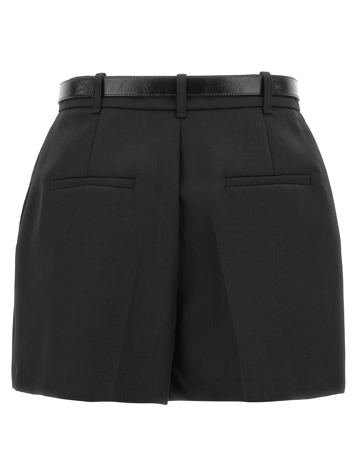 Elisabetta Franchi Black Virgin Wool Bermuda Shorts