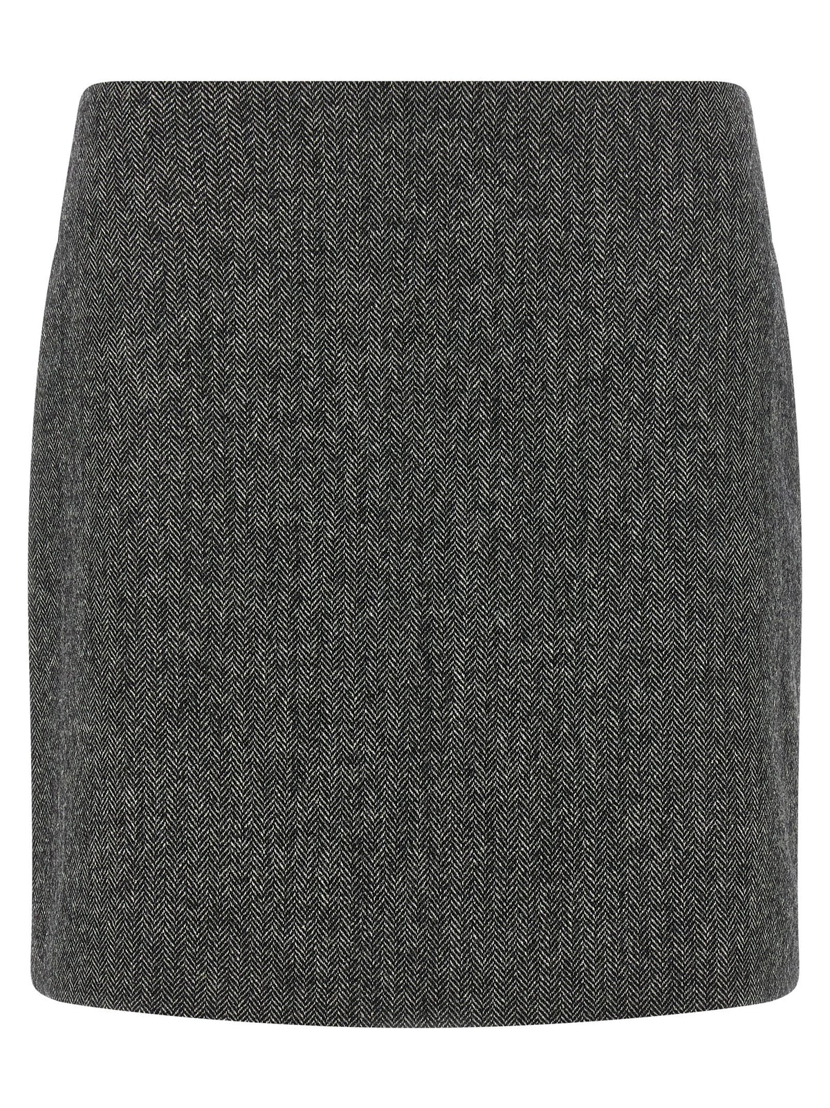Blazé Milano Gray Virgin Wool Long Skirt