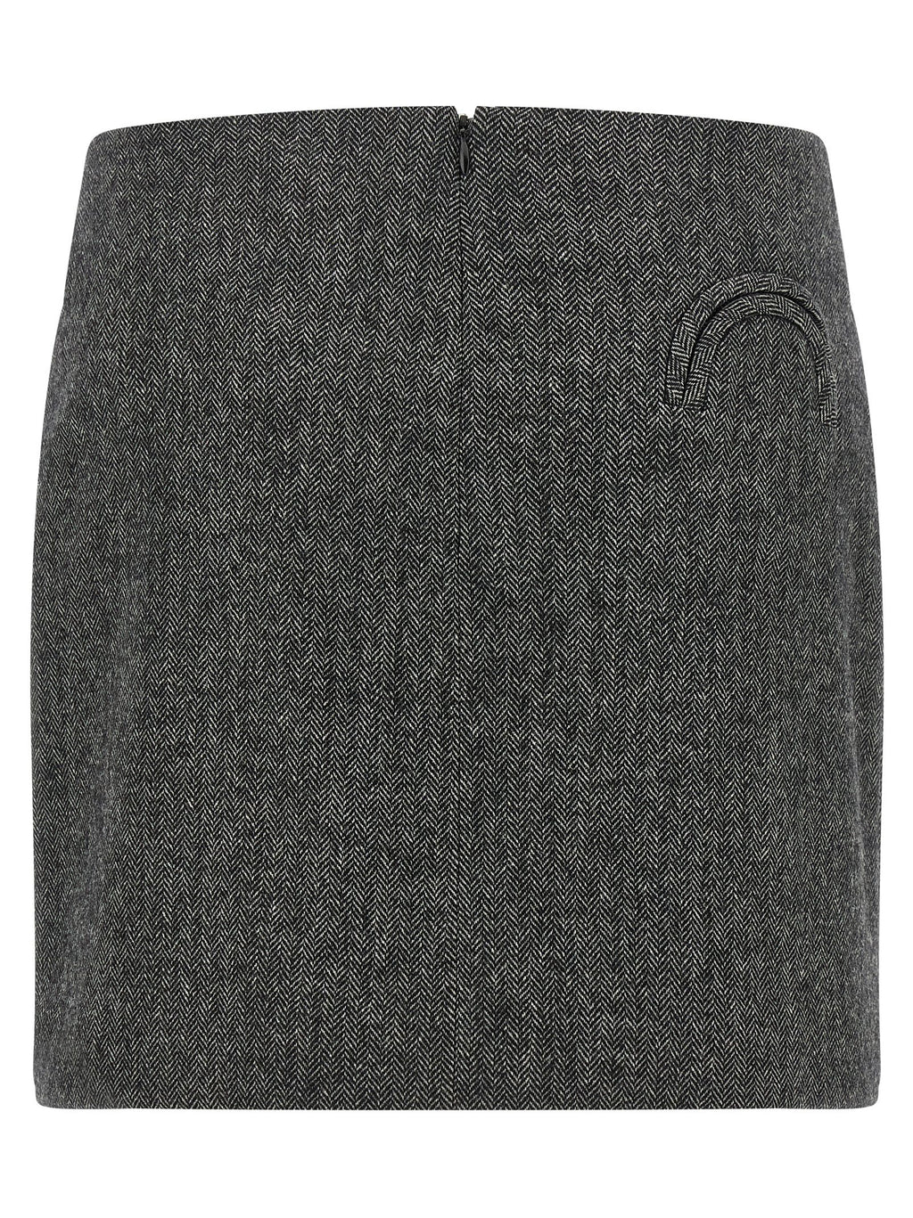 Blazé Milano Gray Virgin Wool Long Skirt