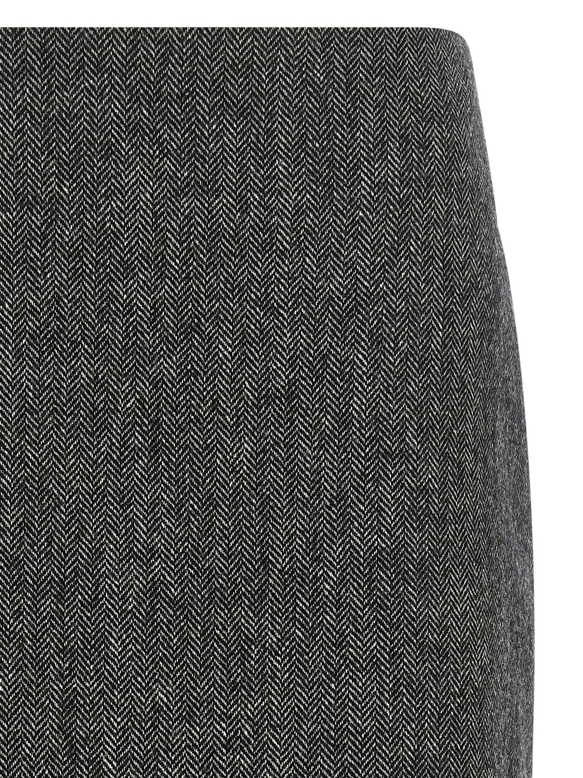 Blazé Milano Gray Virgin Wool Long Skirt