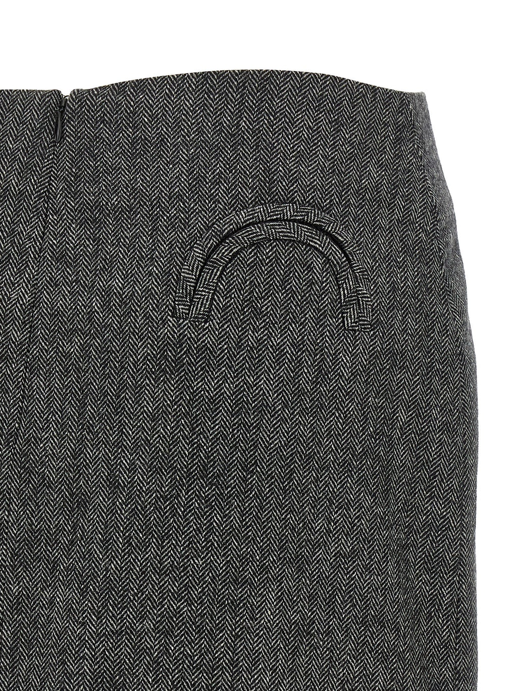 Blazé Milano Gray Virgin Wool Long Skirt
