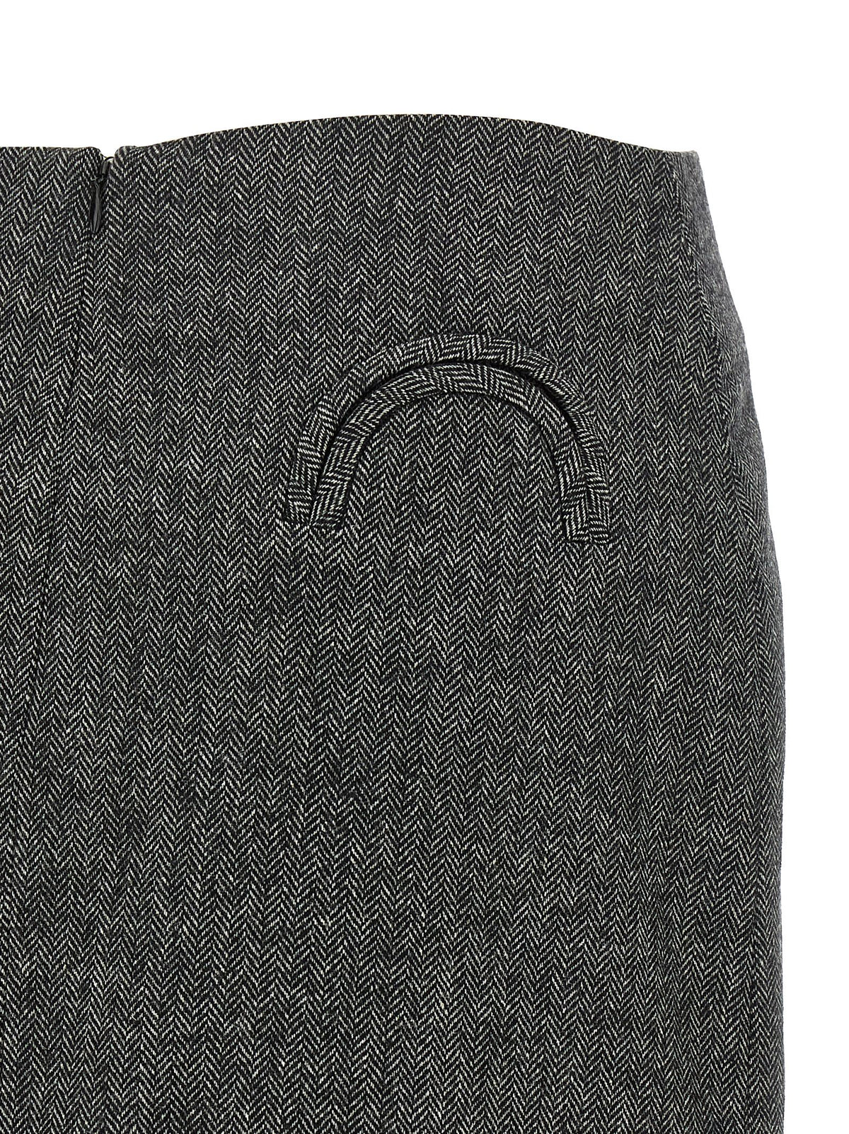 Blazé Milano Gray Virgin Wool Long Skirt
