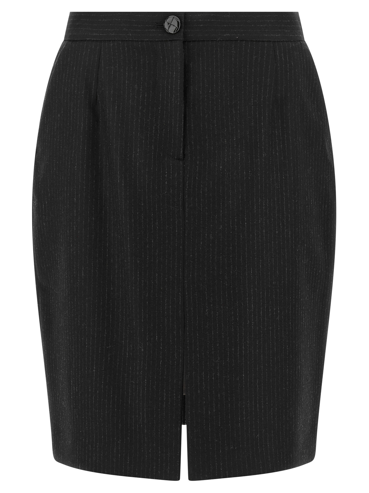 Blazé Milano Black Virgin Wool Midi Skirt