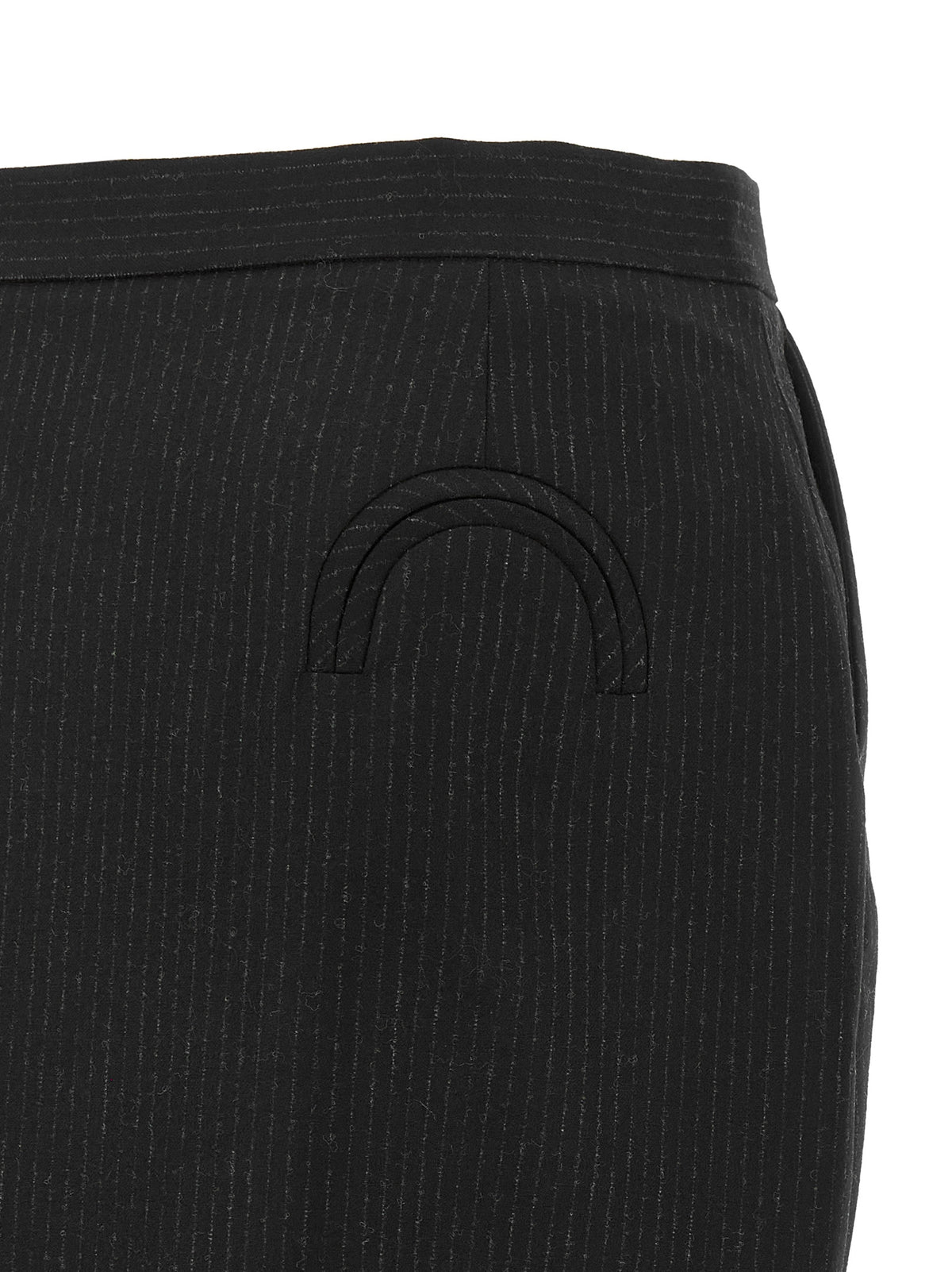 Blazé Milano Black Virgin Wool Midi Skirt