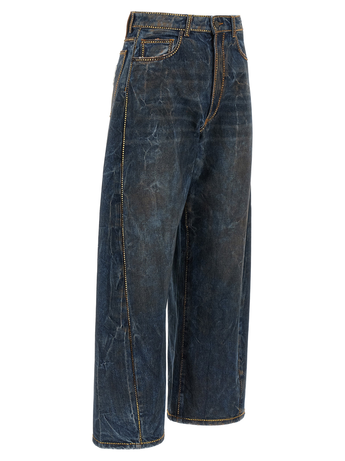 Giuseppe Di Morabito Blue Cotton Relaxed Fit Jeans