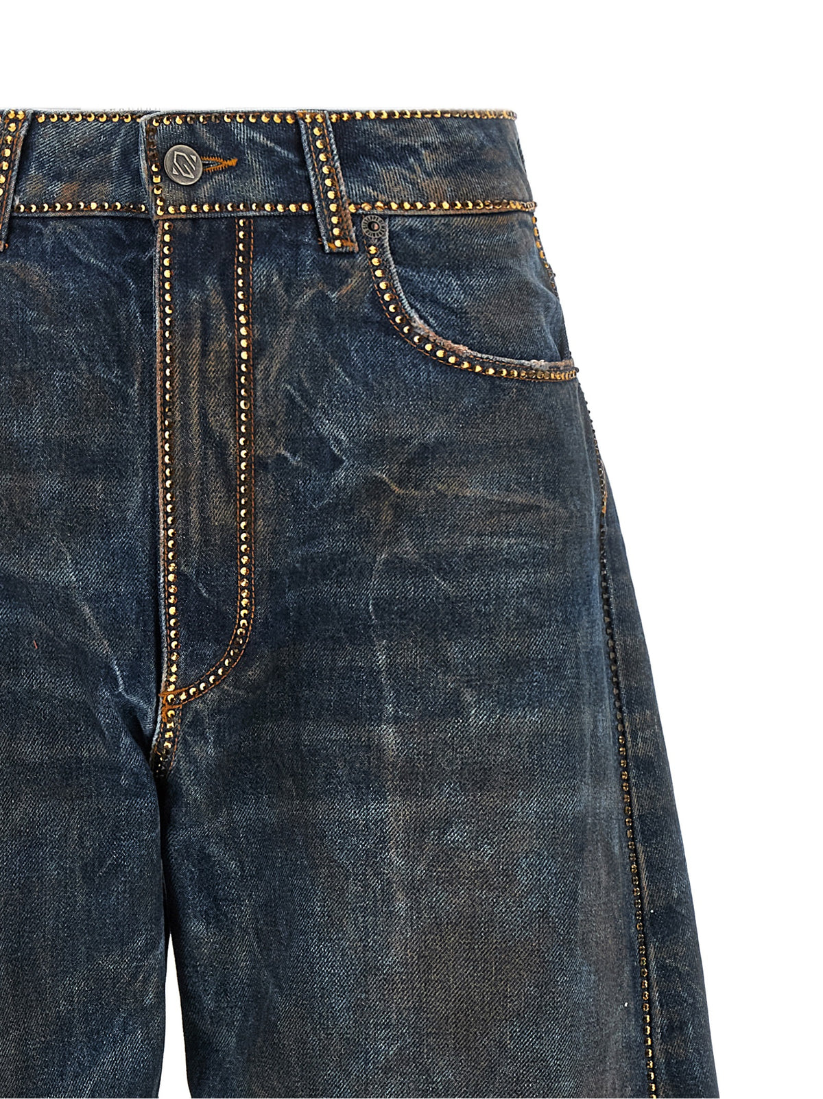 Giuseppe Di Morabito Blue Cotton Relaxed Fit Jeans
