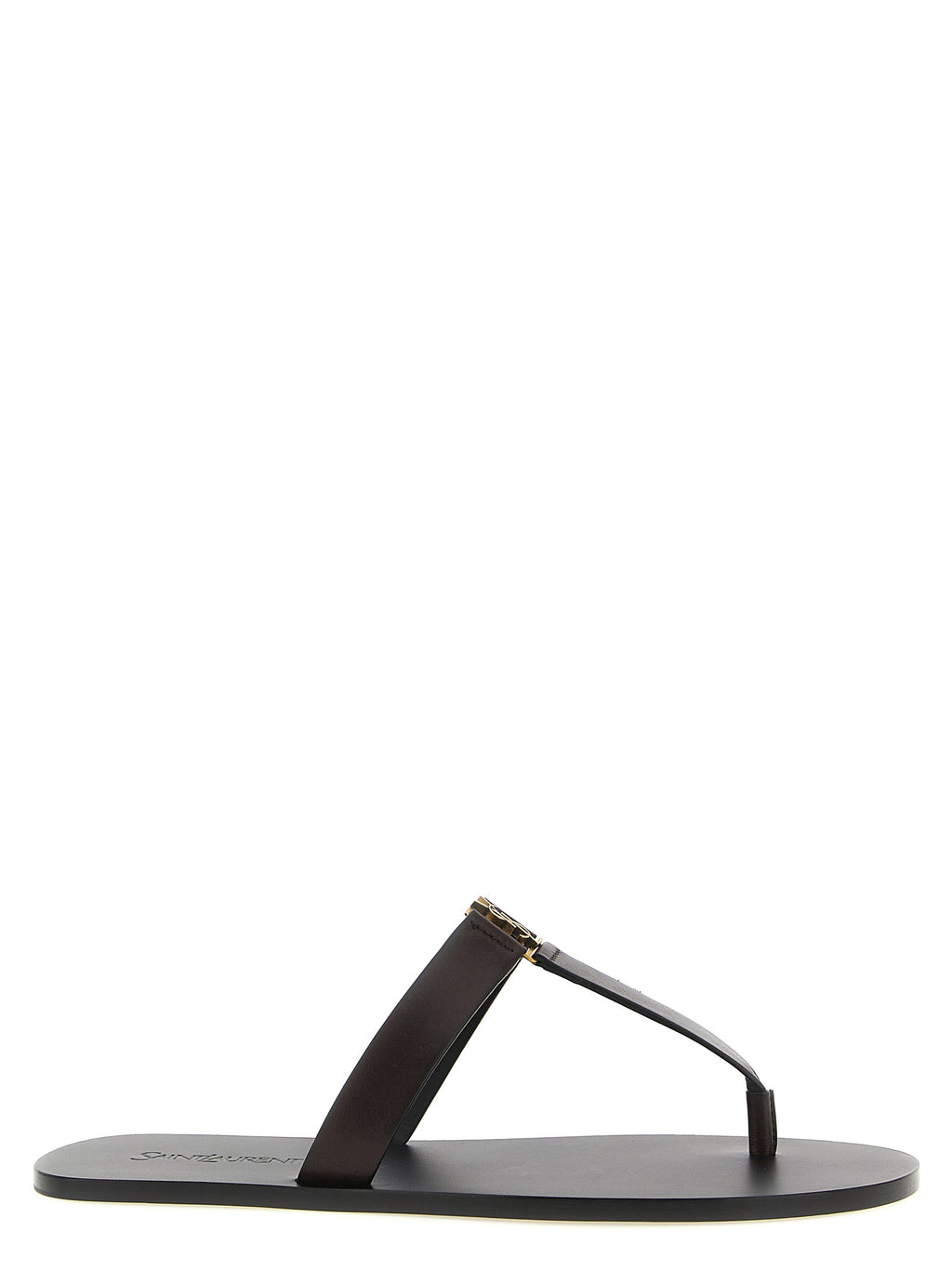 Saint Laurent Brown Calfskin Slides