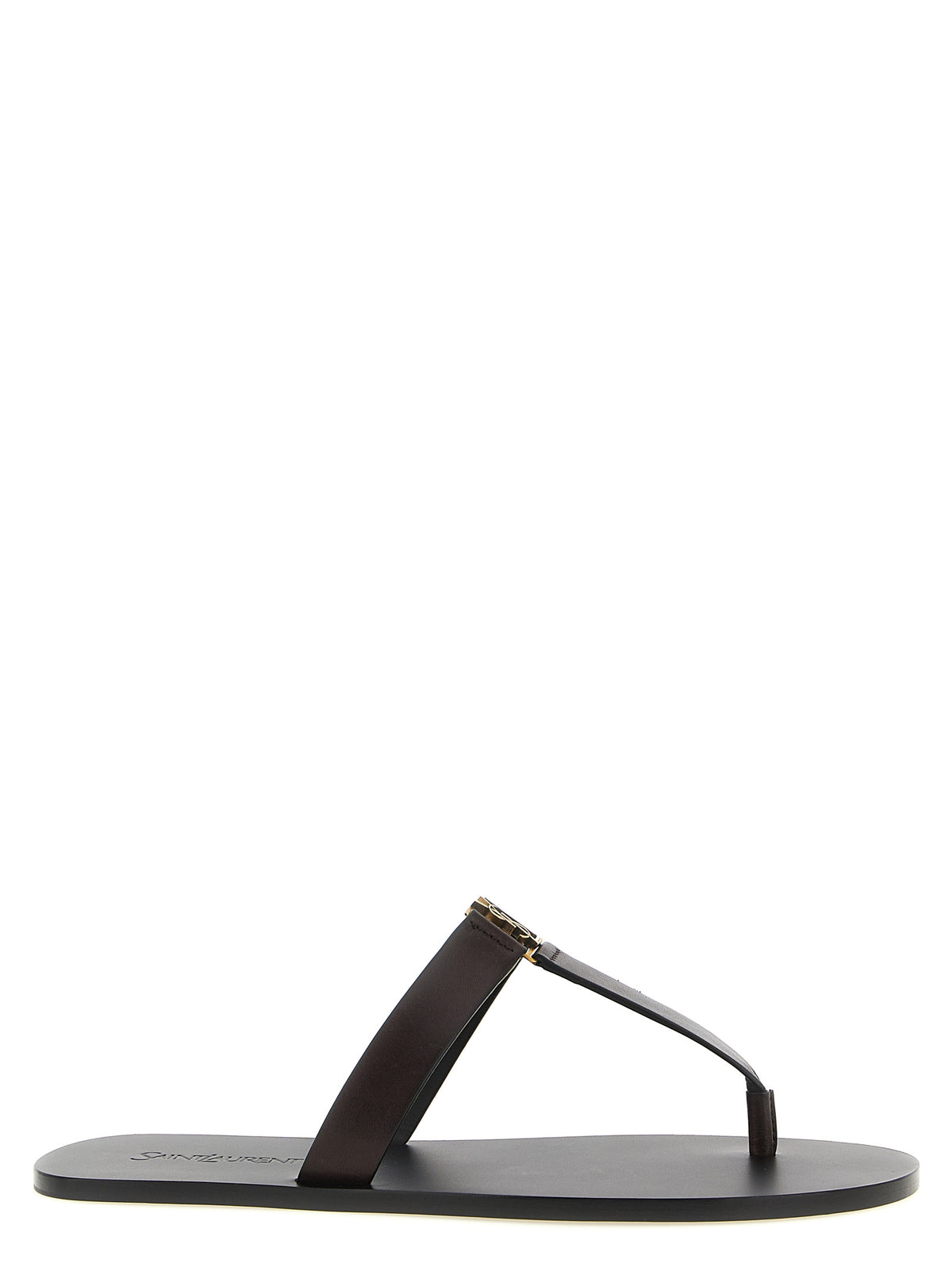 Saint Laurent Brown Calfskin Slides