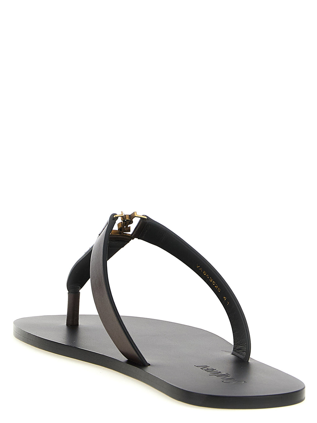 Saint Laurent Brown Calfskin Slides