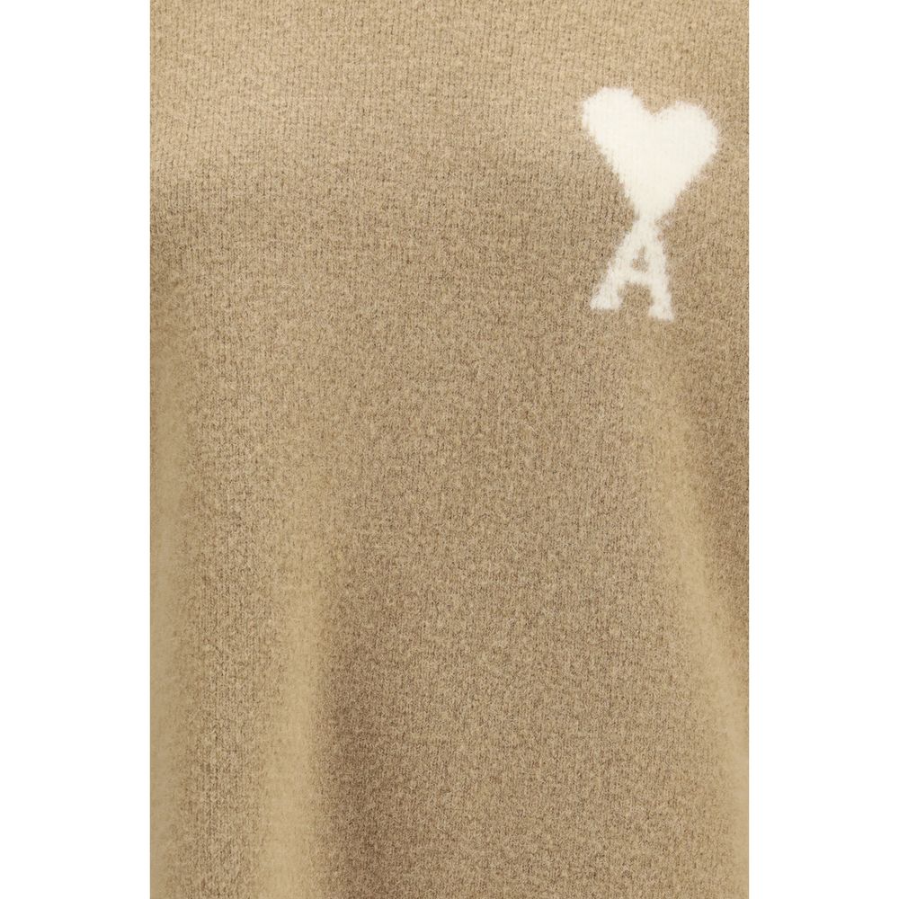 Ami Paris Beige Alpaca Vicugna Pacos Sweatshirt