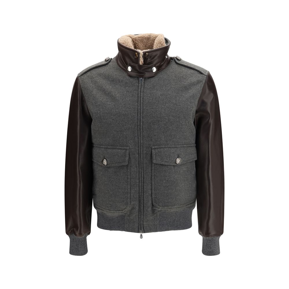 Brunello Cucinelli Gray Cashmere Bomber