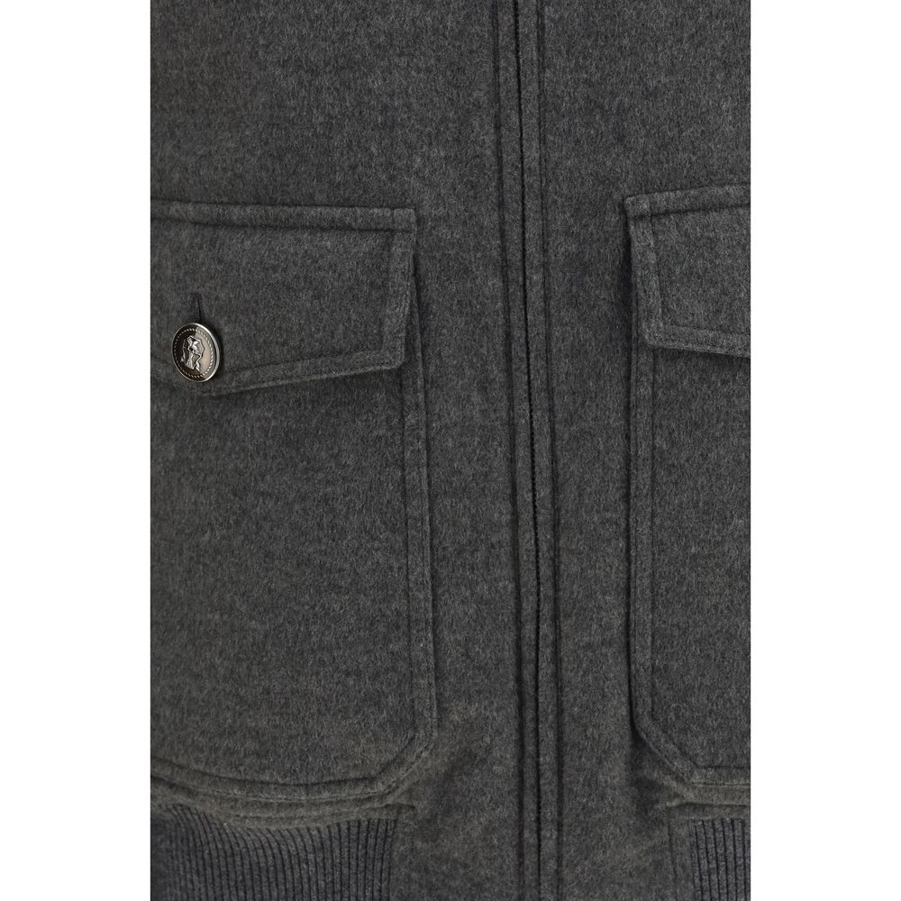 Brunello Cucinelli Gray Cashmere Bomber