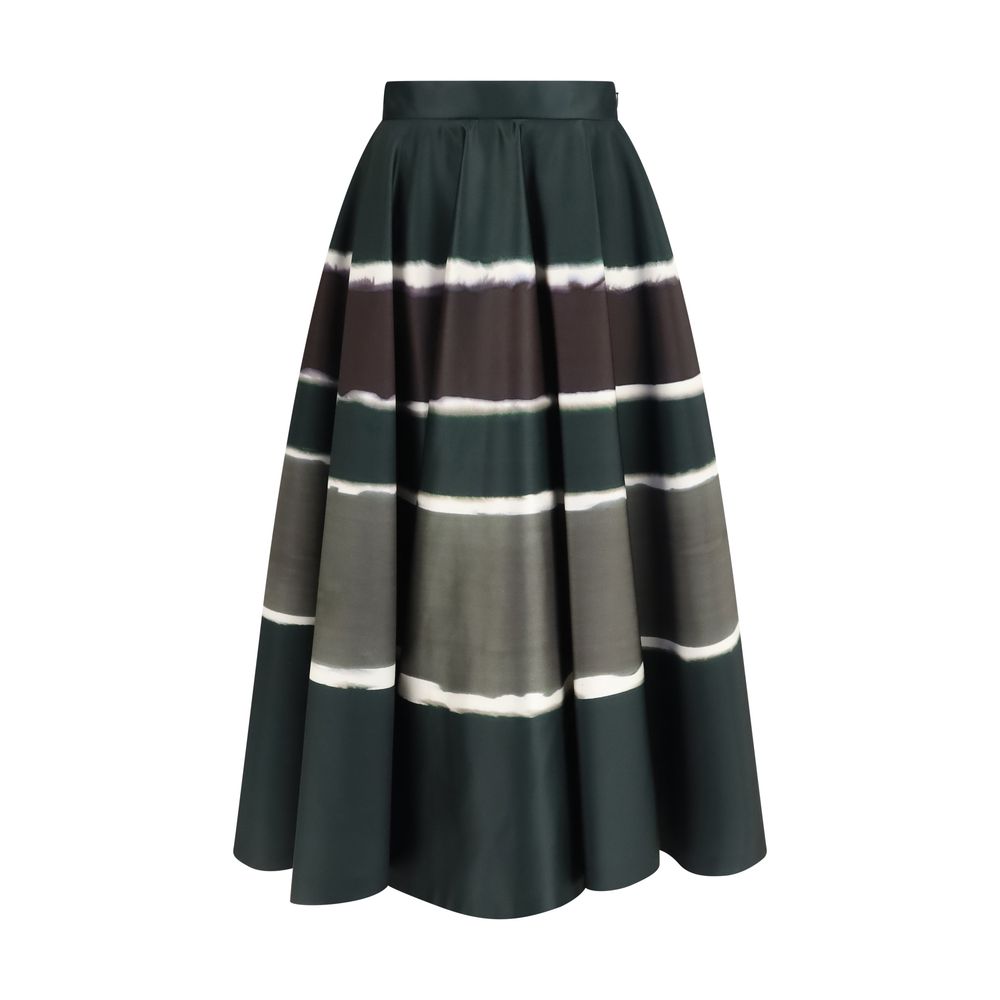 Sara Roka Multicolor Polyester Long Skirt