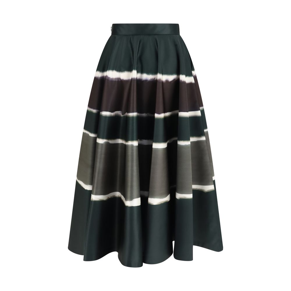 Sara Roka Multicolor Polyester Long Skirt