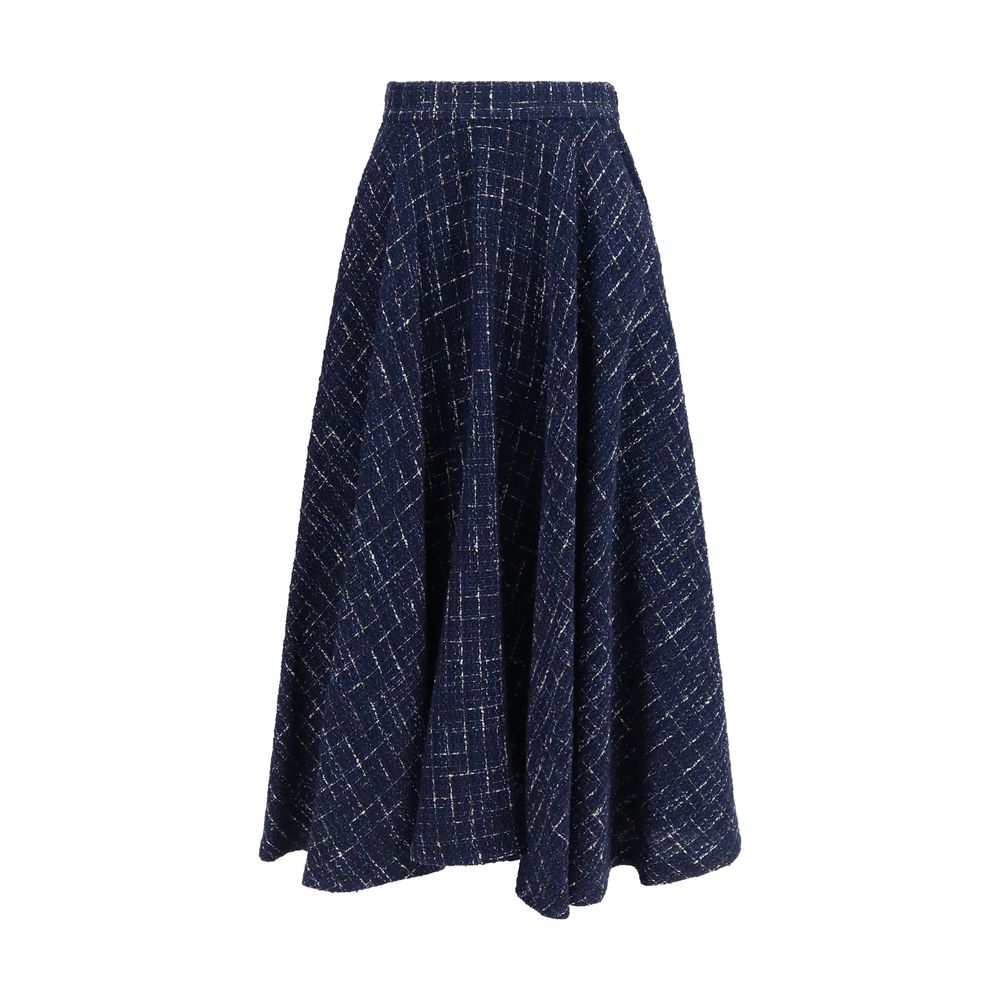 Sara Roka Blue Polyester Long Skirt