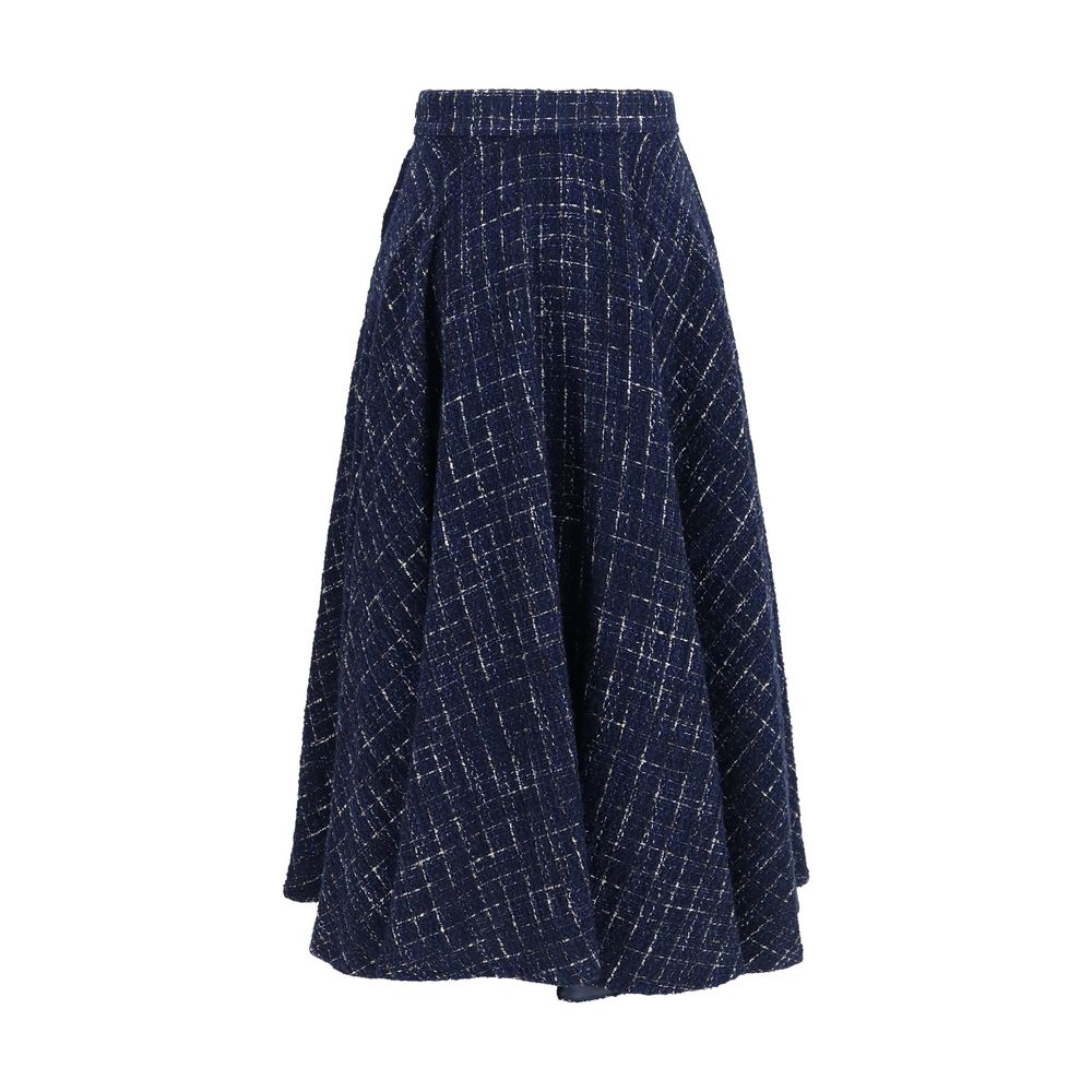 Sara Roka Blue Polyester Long Skirt