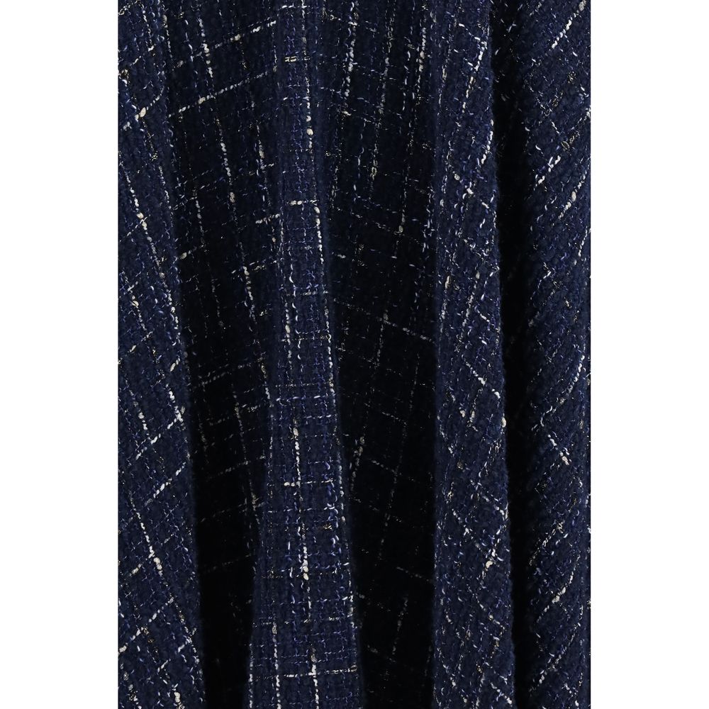 Sara Roka Blue Polyester Long Skirt