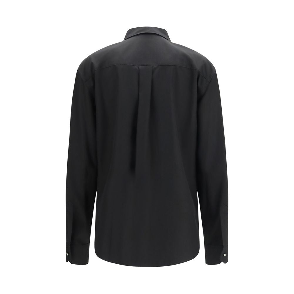 Sara Roka Black Cotton Dress Shirt