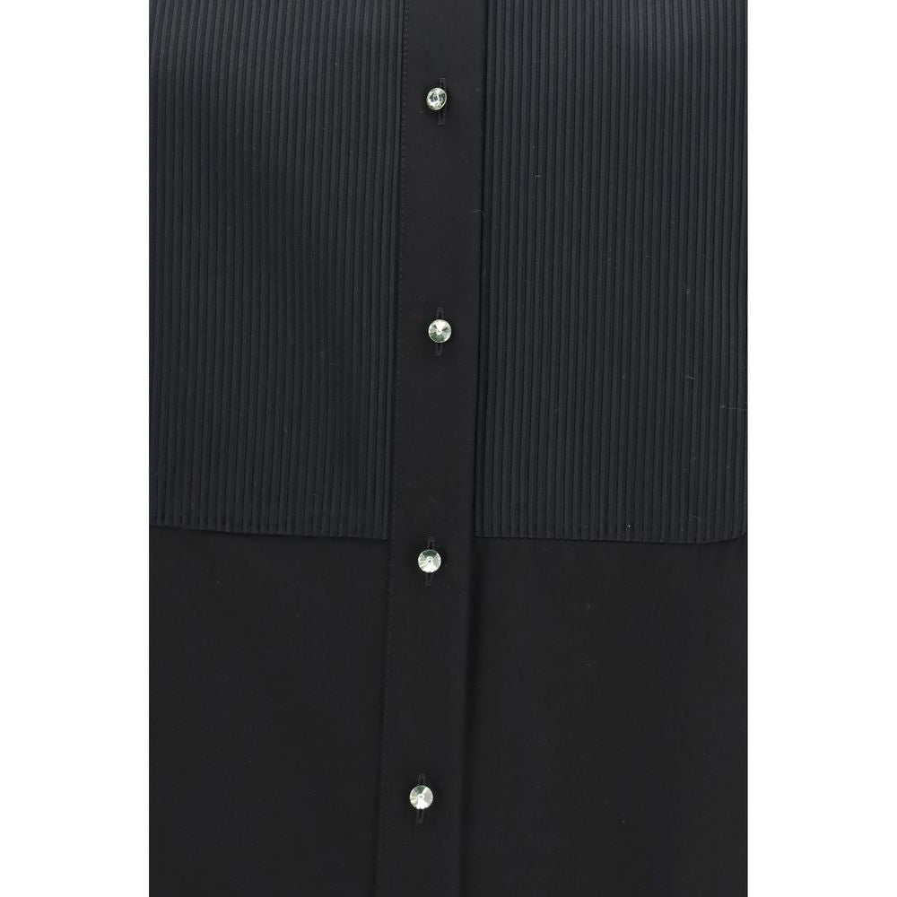 Sara Roka Black Cotton Dress Shirt