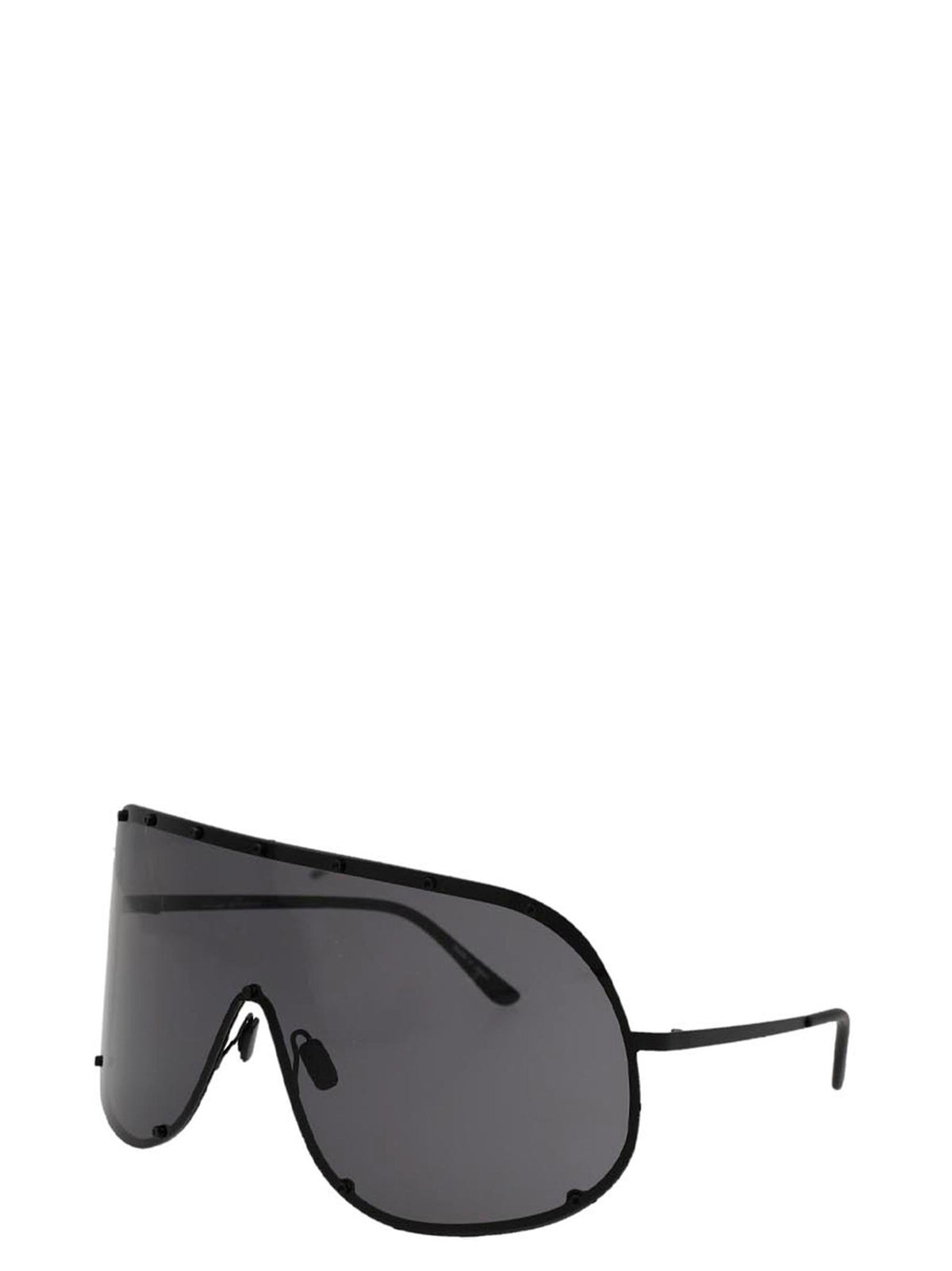 Rick Owens Black Stainless Steel Sunglasses