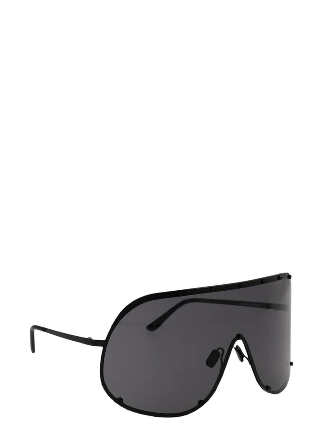 Rick Owens Black Stainless Steel Sunglasses