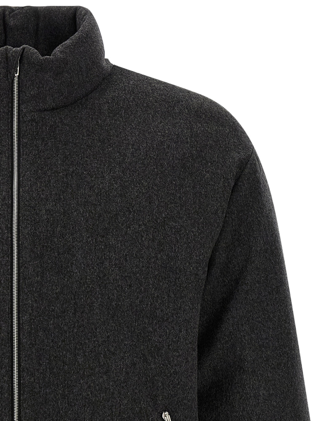 Jil Sander Gray Wool Full-Length Jacket