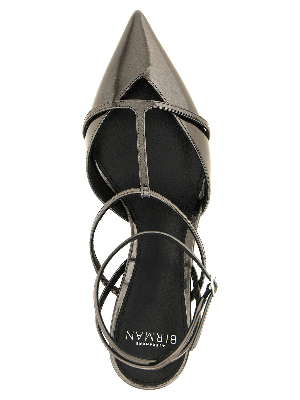 Alexandre Birman Silver Calfskin Stiletto Heel Sandals