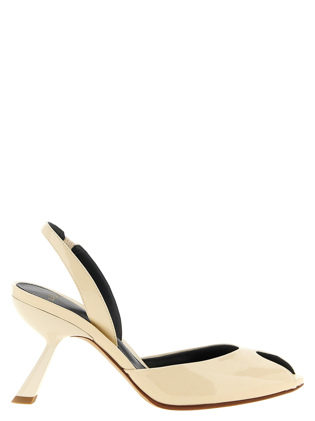 Alexandre Birman White Calfskin Mid Heel Pumps