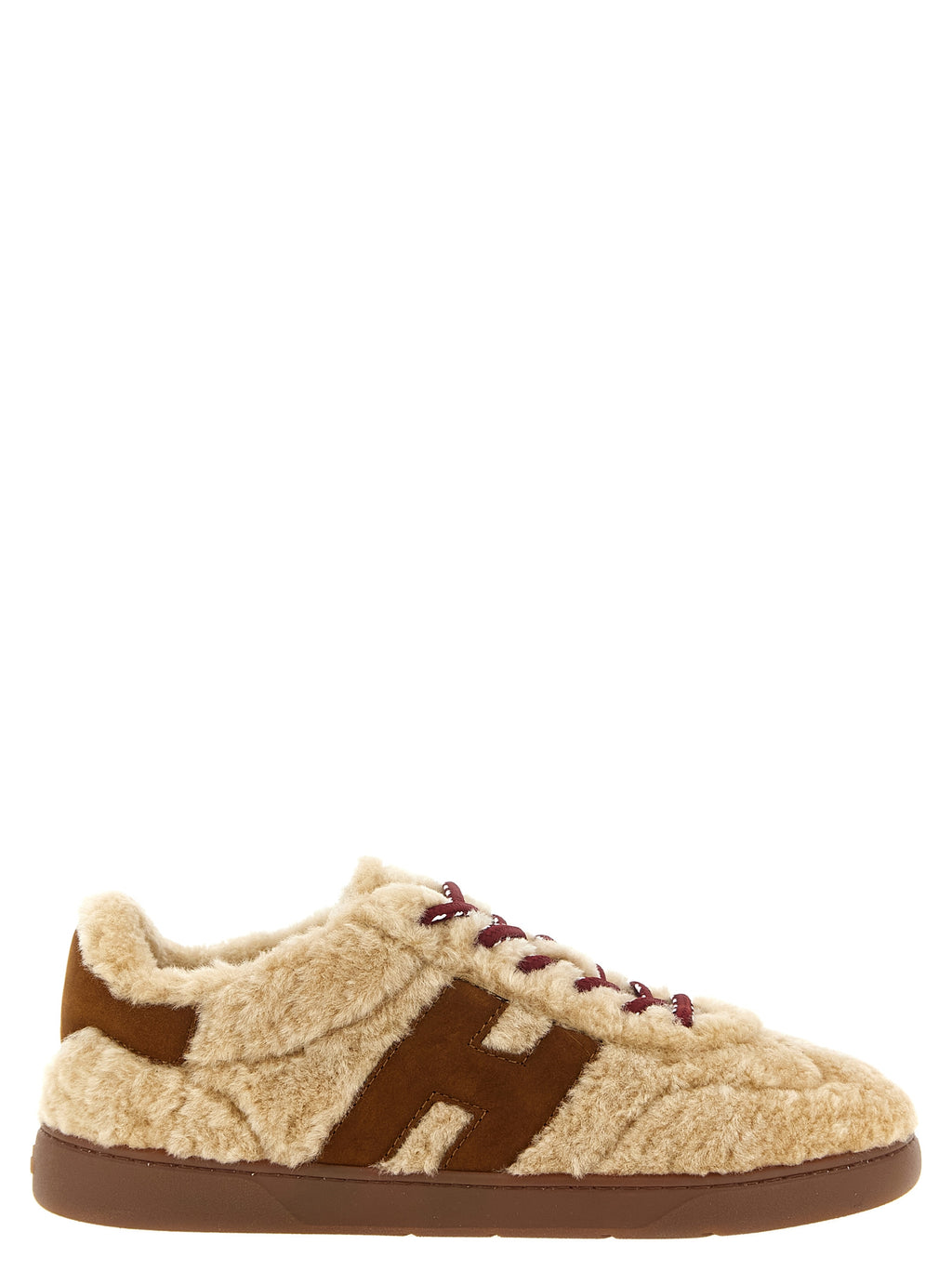 Hogan Beige Goatskin Low Top Sneakers